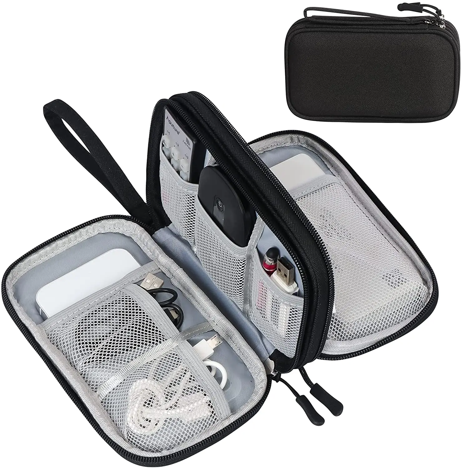 

FYY Electronic Organizer, Travel Cable Organizer Bag Pouch Electronic Accessories Carry Case Portable Waterproof Double Layers