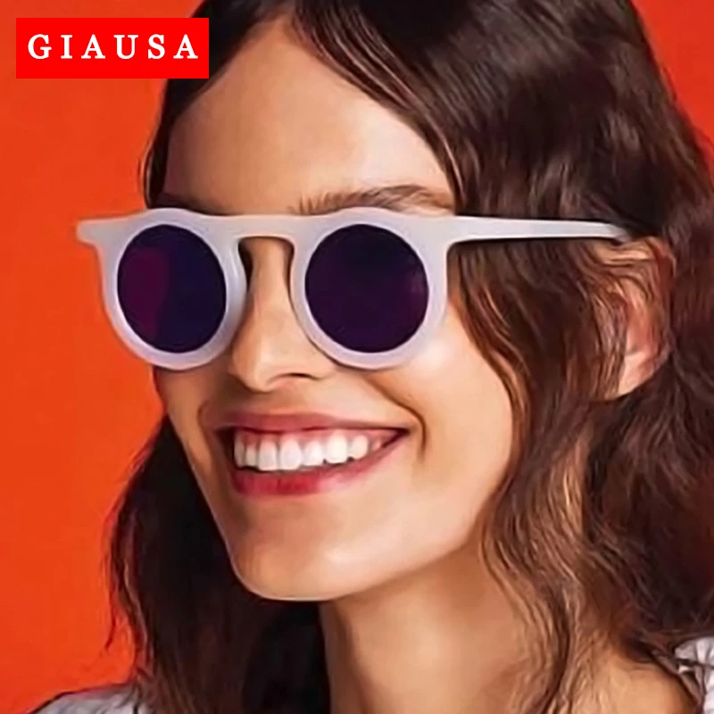 Солнцезащитные очки в круглой оправе UV400 женские роскошные брендовые