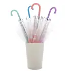 Новинка 2021, Романтический прозрачный купольный Зонт с прозрачными цветами, Полуавтоматический зонт для ветра, сильного дождя