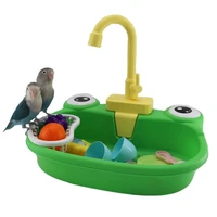 bird bath tub with faucet funny automatic pet parrots pool shower cleaning tools for small brids canary entertainment toys