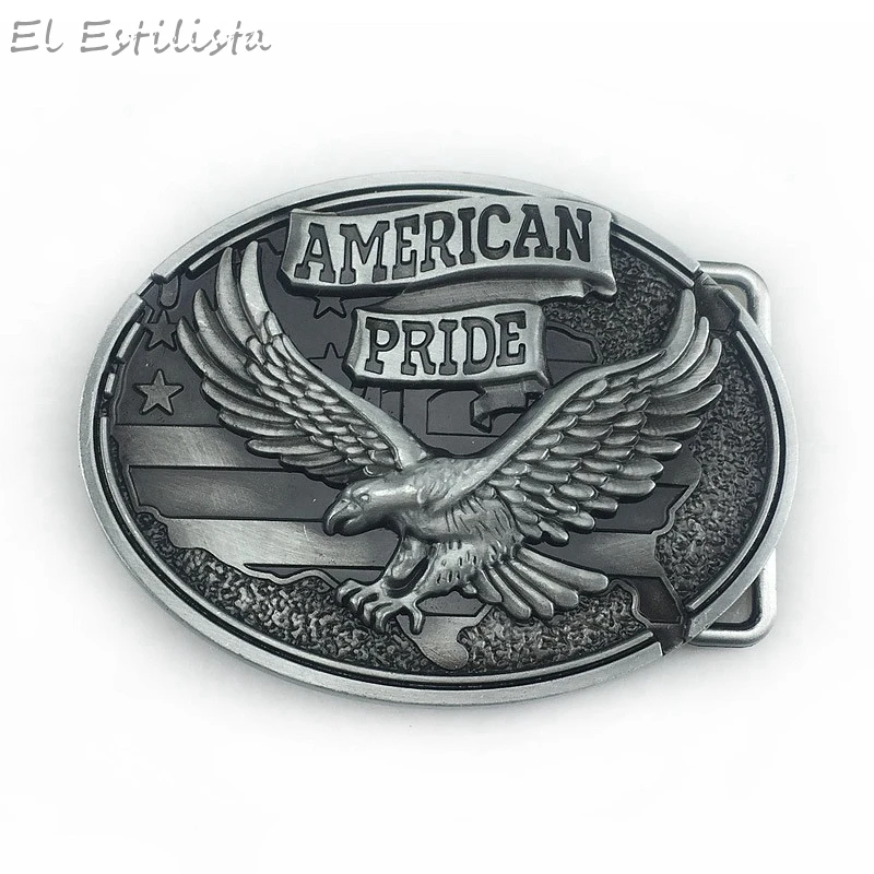 Мужская металлическая винтажная Серебряная Пряжка ремня в виде орла овальные