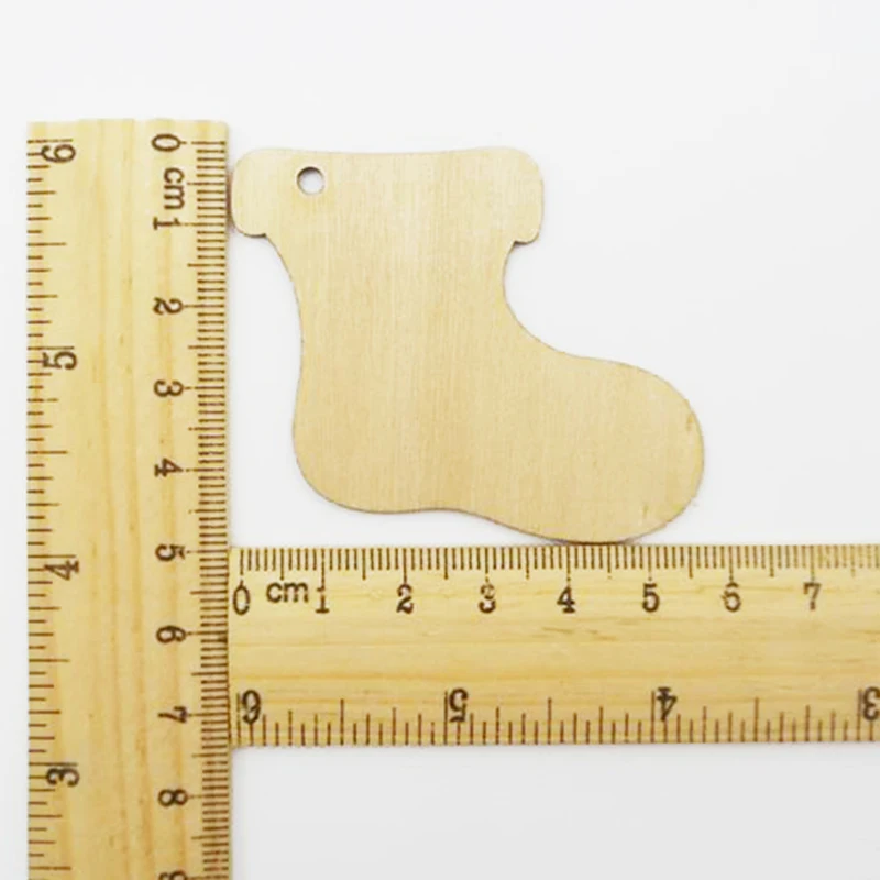 

Happymems Wood Shapes 10pcs Cute Christmas Socks Home Decorative Wooden Crafts Veneers Scrapbooking Embellishments DIY Craft