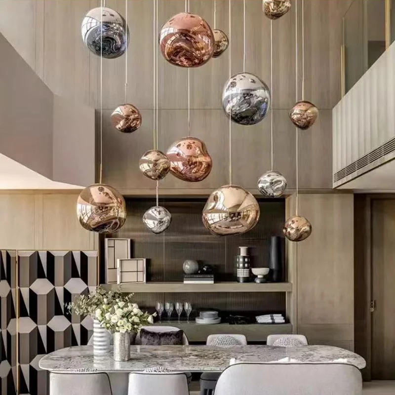 Скандинавская стеклянная люстра из лавы Диксона светодиодный светильник с