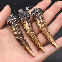 fine retro ox bone pendant wolfs tooth shape pendant for charms jewelry making necklace accessories women gift 38x55mm