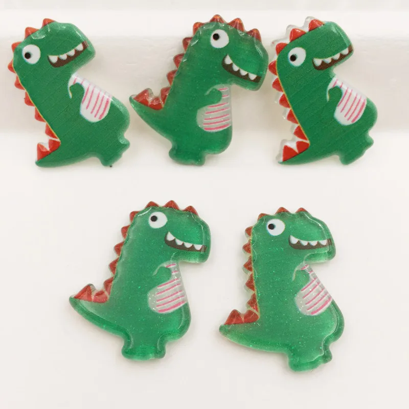 

Kawaii Colorful Glitter Drago Pet Flat back Acrylic Sheet Miniature Pattern 10pcs Applique DIY Scrapbook Home Decor Craft