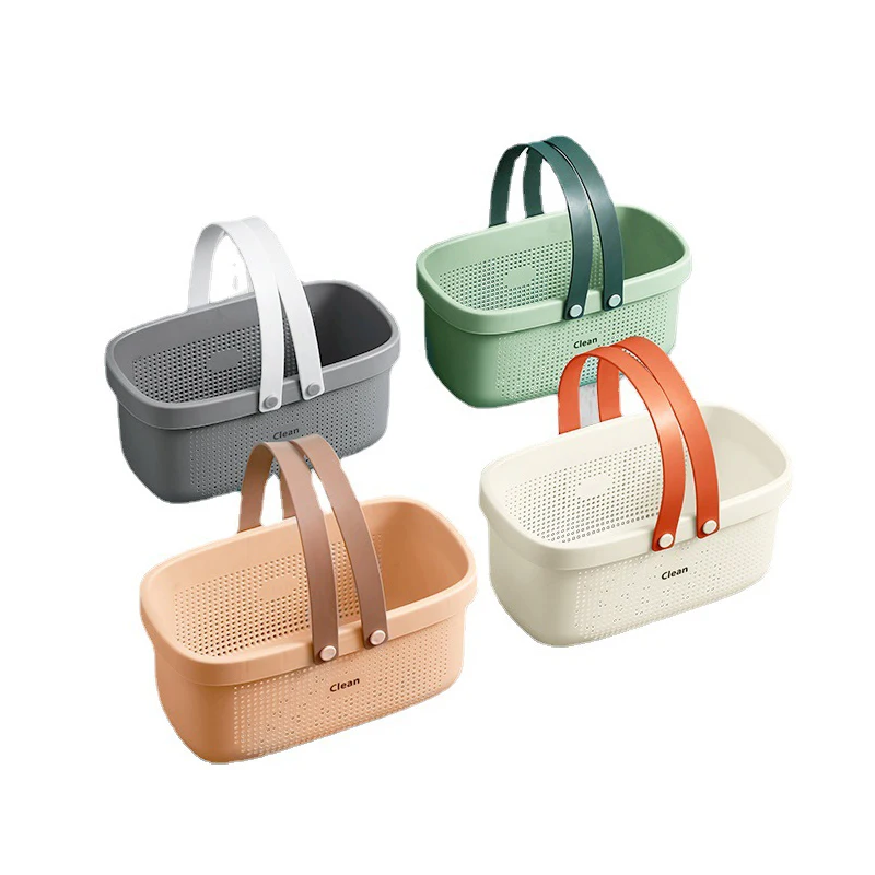 

Toiletries Storage Portable Hollow Reusable Plastic Bathroom Storage Organizer Basket Home for Food Snacks Toys
