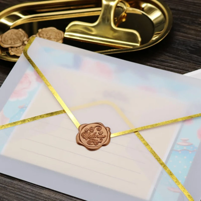 

20Pcs/Set Hot Stamping Printing Paper Envelope Transparent Paper Envelope Wedding Letter Invitation Anniversary