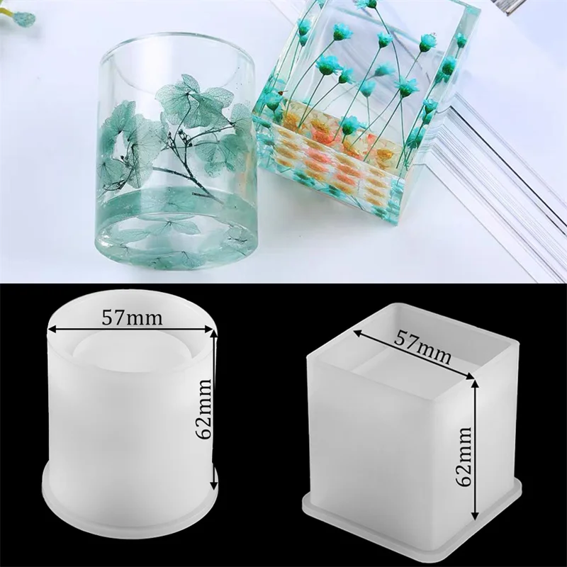 

1Pc Pen holder Crystal Silicone Casting Molds Sets Mixed Style Epoxy Resin Molds