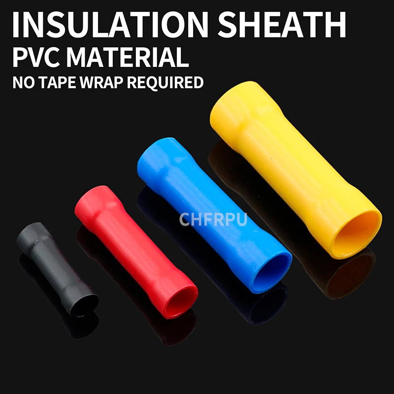 Terminals Quick crimping 50Pieces BV1.25 BV2 BV5.5 BV8 Insulated Straight Wire Butt Connector Electrical Crimp | Обустройство дома