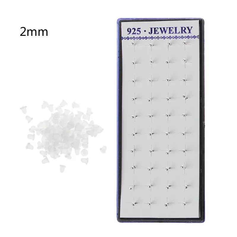 

20 Pairs Silver Plated Tiny Round Ball Stud Earrings Hypoallergenic Jewelry