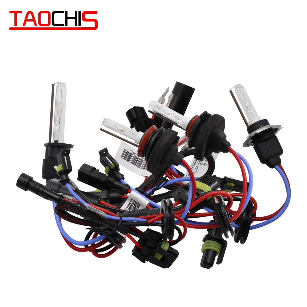 

TAOCHIS 35W stright cnlight HID Xenon Bulb lamp Light H1 H3 H7 H11 H8 9005 9006 880 for car headlight bulbs 4300k 6000k 8000k