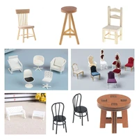 112 dollhouse furniture miniature wooden kitchen chair kids pretend play toy mini doll house doll house dining chair