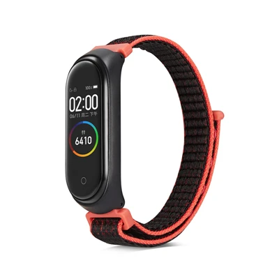 red black with frame Браслет для Xiaomi mi Band 4 3 спортивный ремешок нейлоновый ремешок на запястье для Xiaomi mi Band 4 ремешок для часов браслеты mi band 4 браслеты - Цвет ремешка: red black with frame