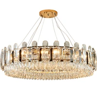 new modern luxury chandeliers for villa hotel lobby round k9 crystal light fixture fashion home decor e14 led lamp free shipping