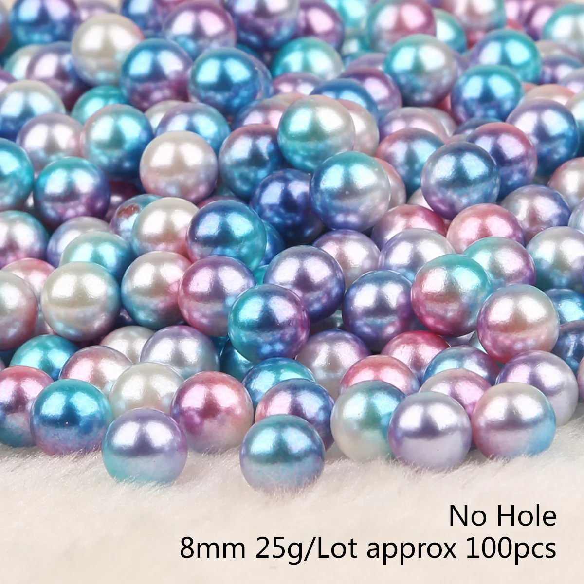 Круглые жемчужные бусины без отверстий 100 шт./лот 8 мм широкая подстилка для