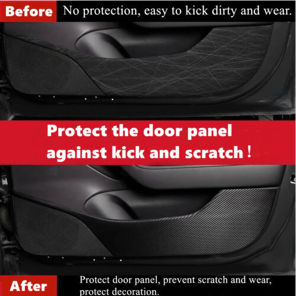 Car PVC Carbon Fiber Anti-Kick Pad Protector Mat Cover Sticker For Tesla Model S | Автомобили и мотоциклы