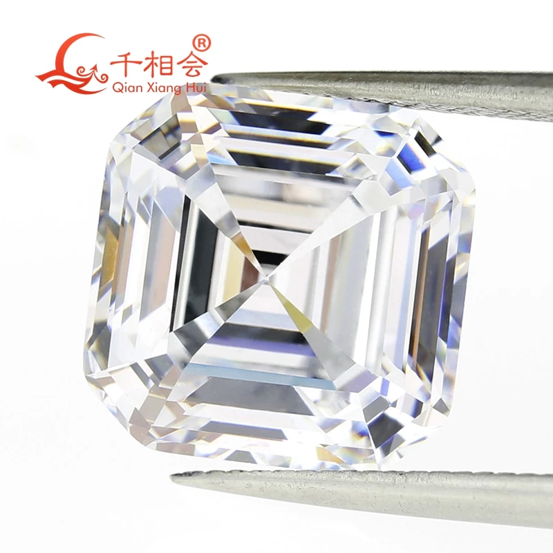 6А Качество Белый цвет asscher baota форма для кубического циркония свободные CZ камень сделано Цянь Сян Хуэй