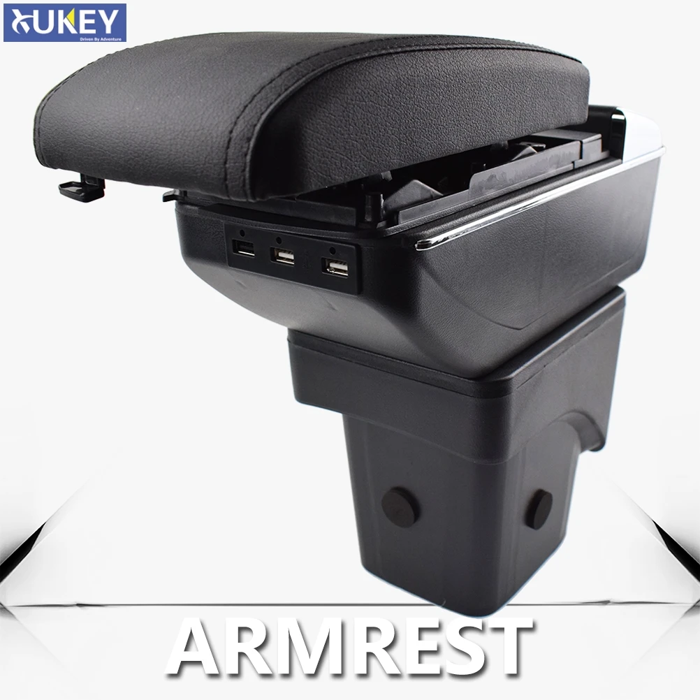 

Подлокотник для Ford Focus MK2 2005-2011 удобный для хранения черный кожаный контейнер USB центральная консоль подстаканник увеличивающий ящик