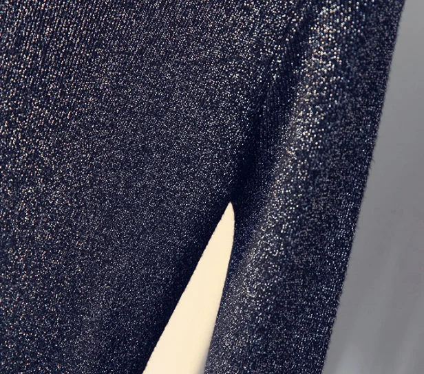 Shiny Lurex Autumn Winter Sweater Women Long Sleeve Turtleneck Pullover Basic Sweaters Korean Style Knit Tops Femme | Женская одежда