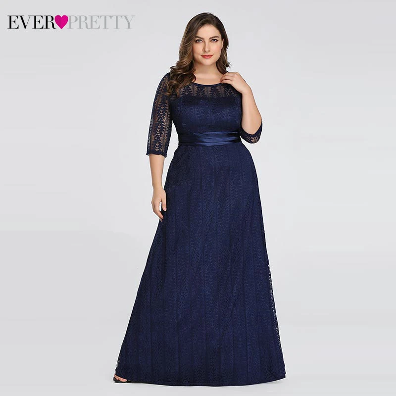 Платья для выпускного вечера размера плюс Ever Pretty Sexy A-Line Lace Half Sleeve Серые Вечерние платья зимние длинные платья