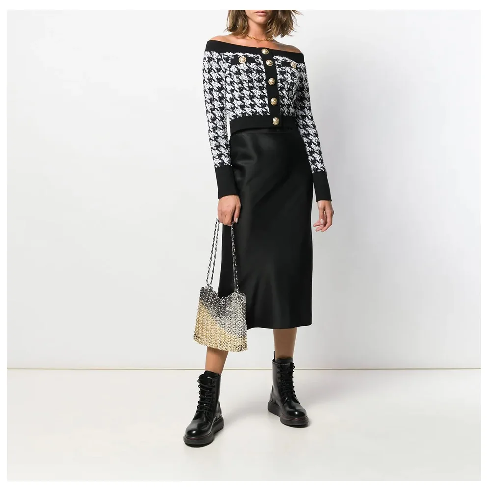 Женская винтажная Блузка в клетку с воротником-лодочкой | одежда