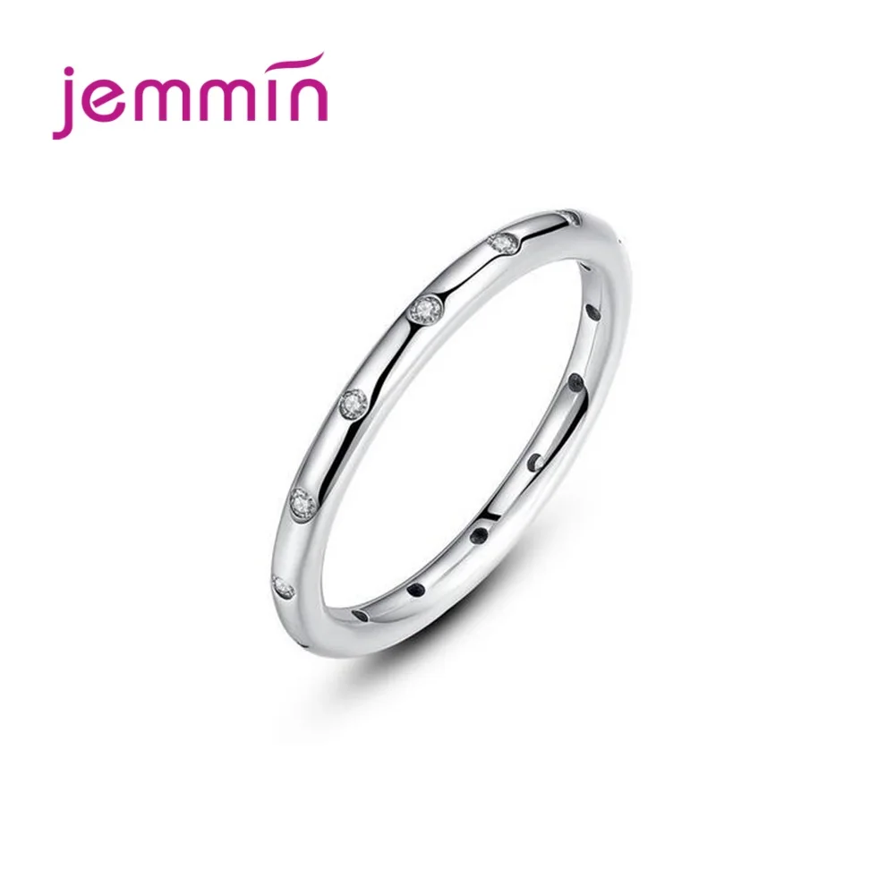 

925 Sterling Silver Rings For Women Girls Anniversary Engagement Fashion Jewelry Classic Style CZ Cubic Zirconia