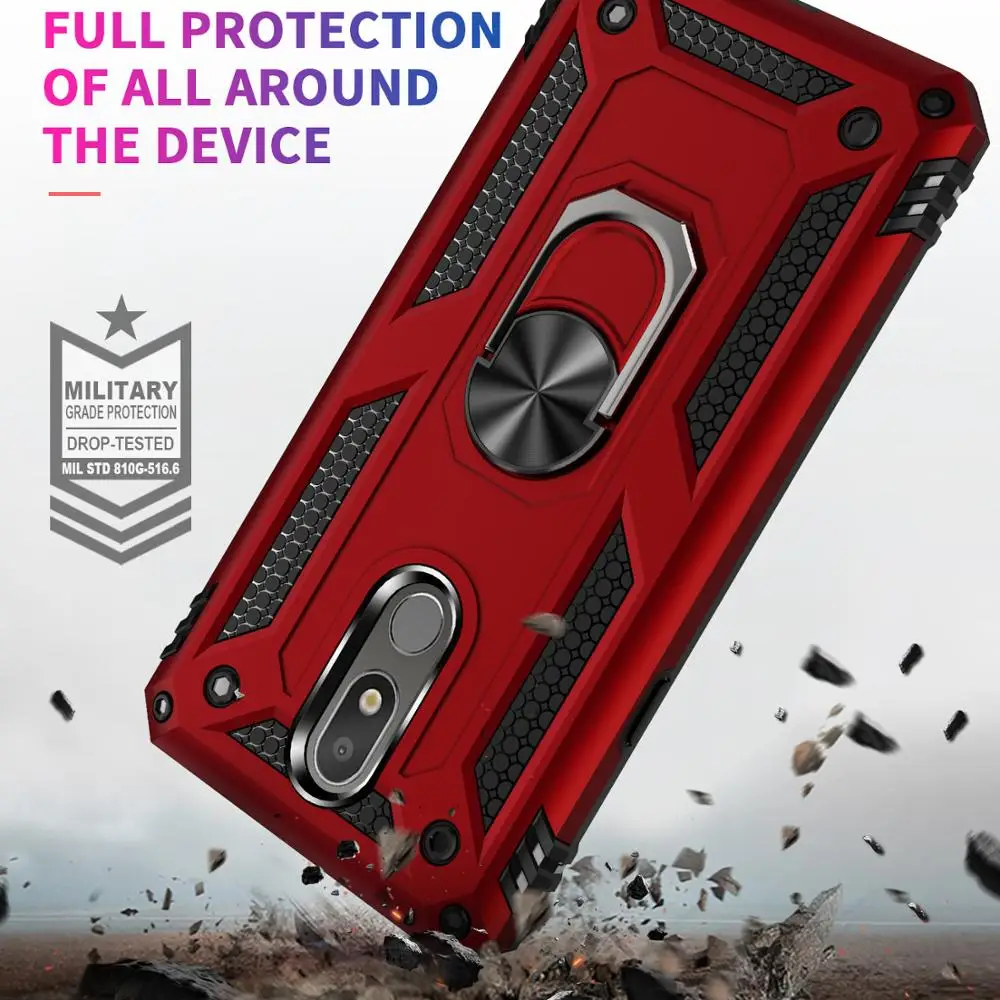 For LG Aristo 4+ 3 2 Stylo 5 Phone Case With Metal Finger Ring Car Stand Cover K50 K40 K30 2019 K12 X4 Plus Q60 K10 X320 | Мобильные