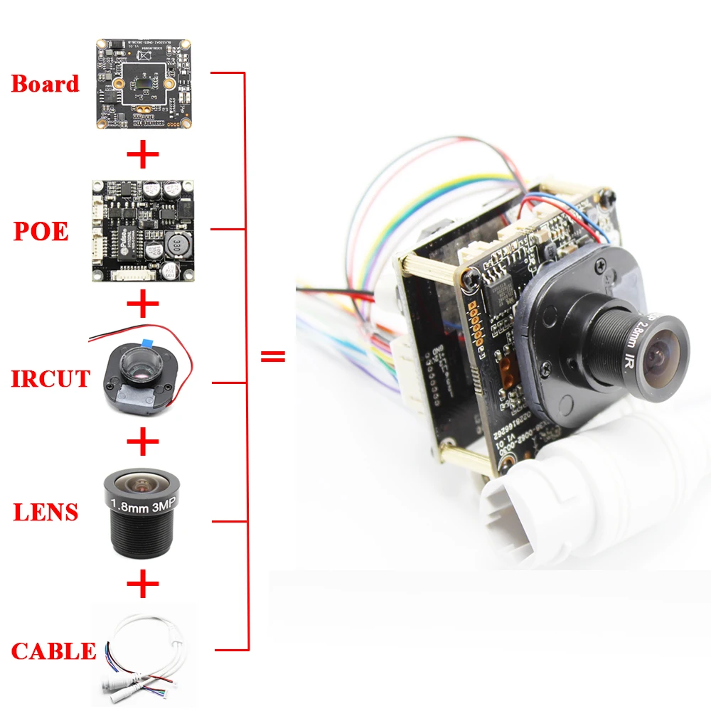 4MP H.265 POE IP камера с объективом 2 8 12 мм IPC DIY CCTV Модульная плата PCB 1080P ONVIF H264 Mobile XMEYE