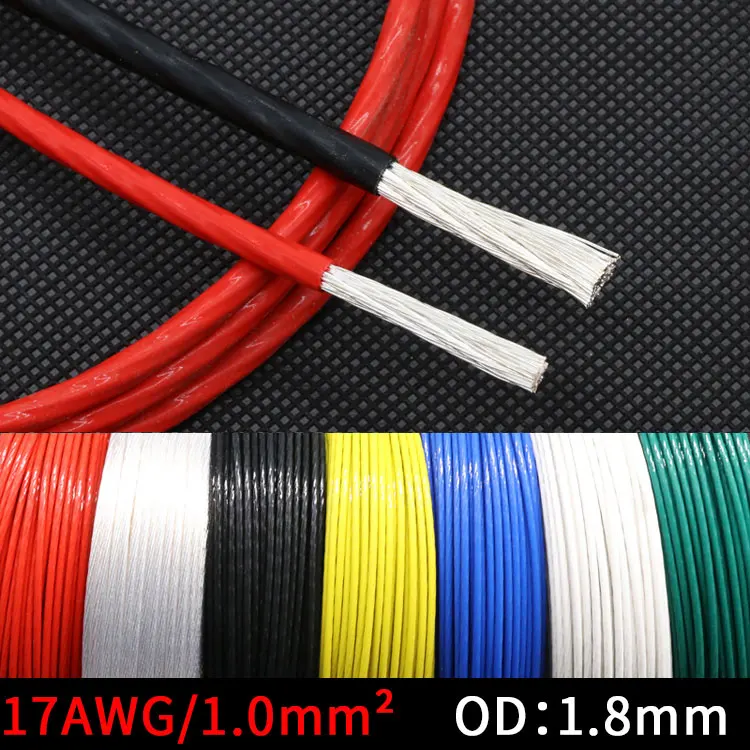 

OD 1.8mm 17AWG PTFE Silver Plated Wire Insulated High Temperature Soft Electron Cable OFC Copper DIY Headphone Single Line