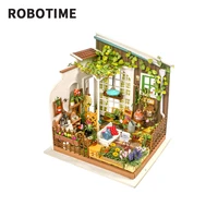 robotime diy miniature house millers garden wooden doll house with furnituretoys for children best gifts for girls