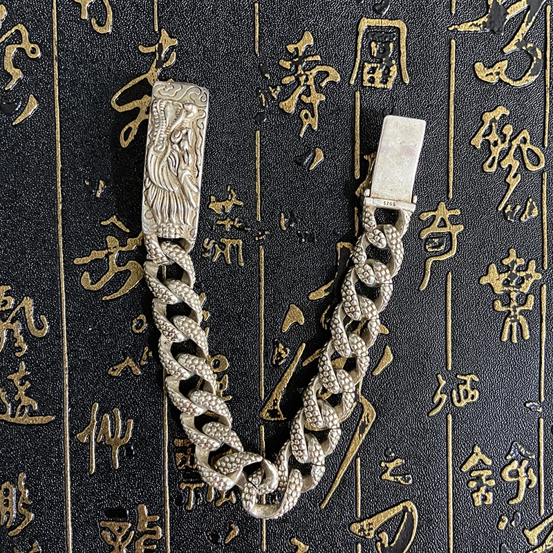 Белый латунный 12 зодиакальная головка дракона браслет ретро медный панк хип-хоп