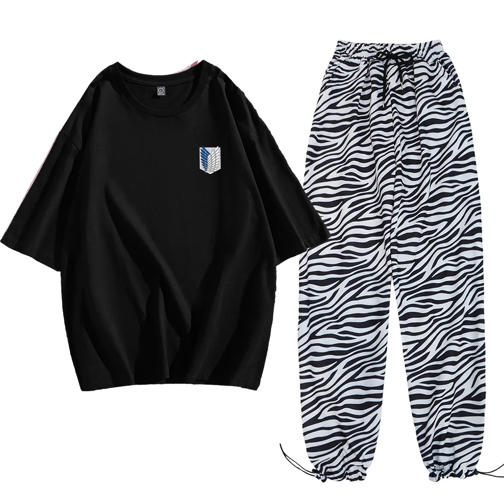 

Plus Size T Shirt Cotton Cool Black Tops Harajuku Overszied Clothes Soft Joggers Aesthetic Fashion Tees Casual Two-piece Suit