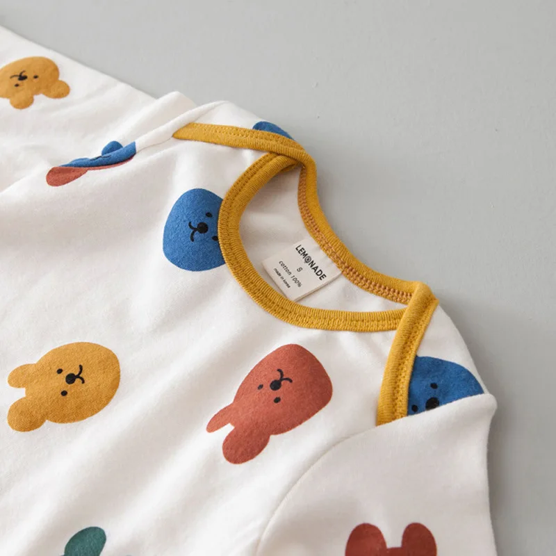 

Koodykids 2021 Spring Baby Boy Girl Clothes Set Toddler Soft Cotton Clothing Hat 3PCS Bear Print Sleeping Baby Pajama Set Autumn