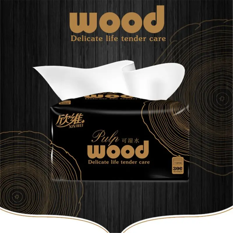 6 пакетов деревянная туалетная бумага 4Ply без химических полотенец для рук 70