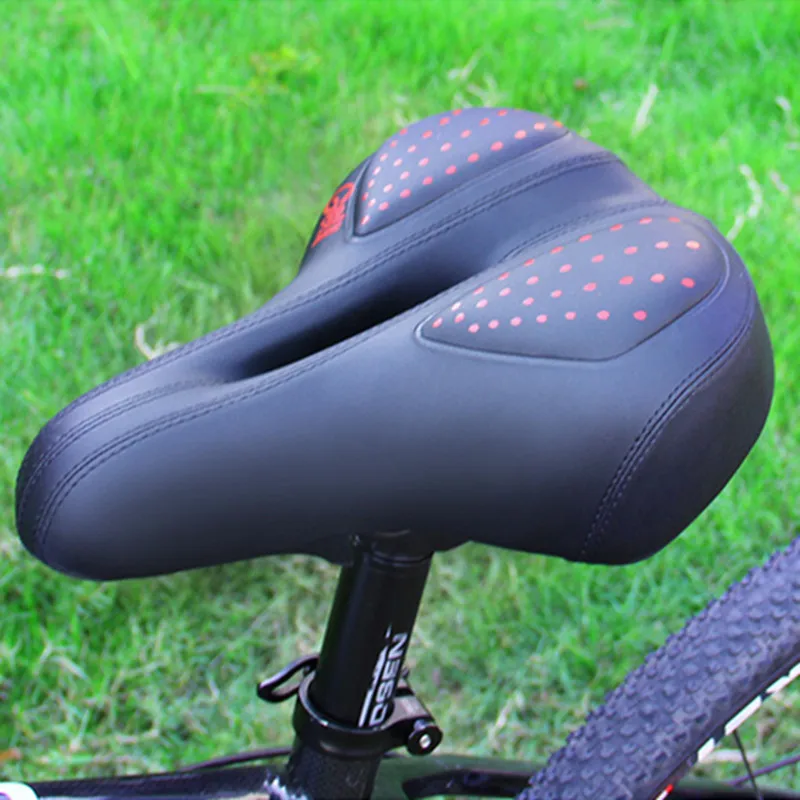 

Hollow Breathable Bicycle Saddle Thickened Silica Gel Mountain Bike Seat Soft Reflective Shock Absorption Cycling Cushion