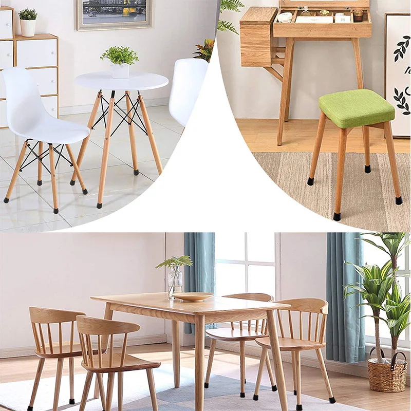 32 шт. 7/8 дюйма круглые колпачки для ног на стуле противоскользящие черные