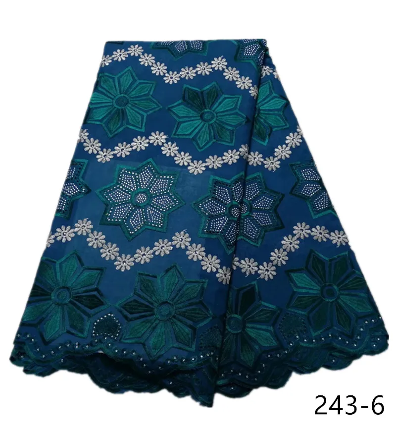 

Cotton lace fabric High Quality Swiss Voile Lace with stones 2019 latest African Lace Fabric for wedding dress 5yards 243