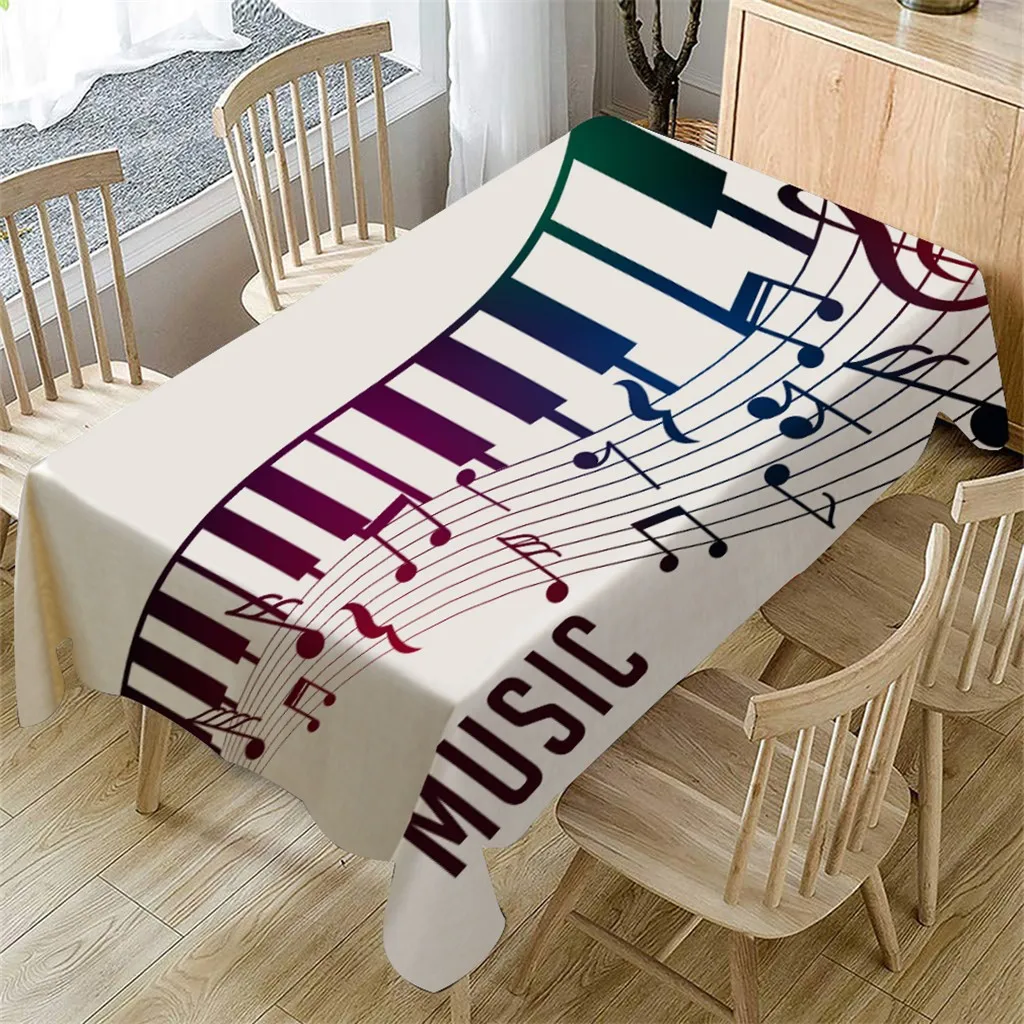 Tablecloth Diy Decor for Dining Line Table Piano Music Pattern Cloth Rectangular Tea Cover Home 19NOV27 | Дом и сад