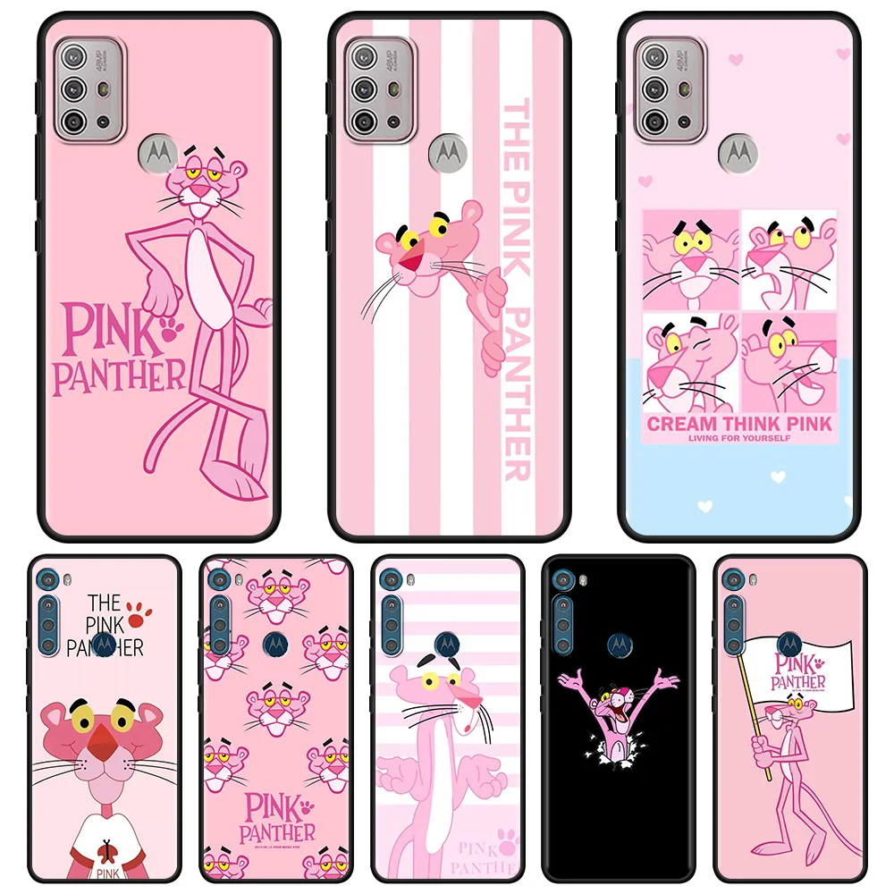 

Phone Case For Moto One Fusion G Stylus G100 G60s G60 G50 G30 G20 G10 G9 G8 Plus Play Power Lite E40 E20 E6s Cute Pink Panther