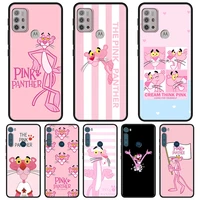 Phone Case For Moto One Fusion Stylus G100 G60s G60 G50 G30 G20 G10 Plus Play Power Lite E40 E20 E6s Cute Pink Panther