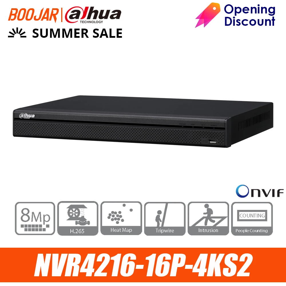 Оригинальный Сетевой видеорегистратор Dahua 4K Φ PoE H.265 поддержка 2 SATA для систем