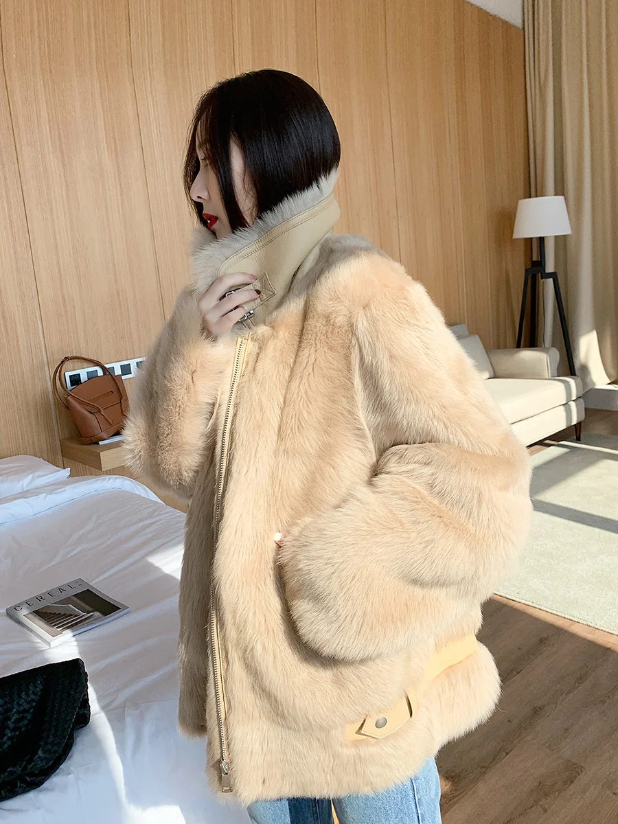 Natural Fur Coat Women Winter Sheep Shearling Real Genuine Leather Jacket Furry Luxury Manteau Femme Hiver KJ3490 | Женская одежда