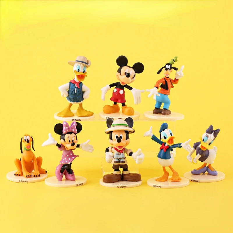 

8 Pcs Set Disney Anime Plus Kawaii Mickey Mouse Donald Duck Minnie Action Figure Doll Toys Gift Model Decorate