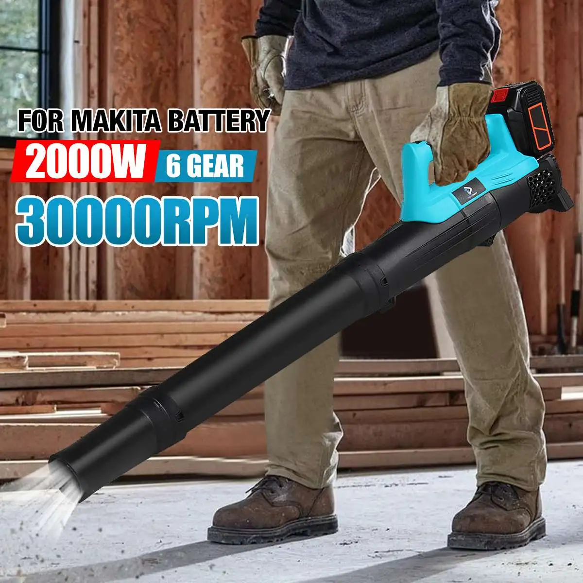 2000W Cordless Electric Air Blower Leaf Home Car Cleannig Blowing Machine Dust Collector Sweeper For Makita Battery&amp3Pipe | Инструменты