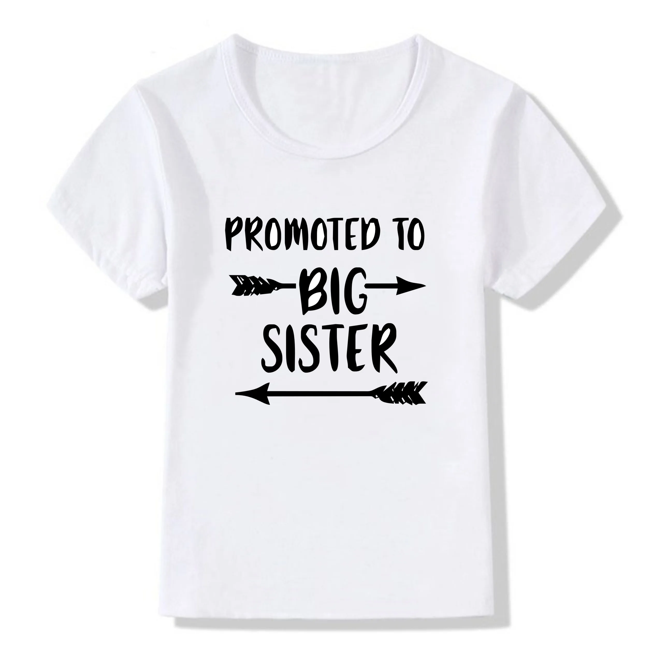 Детская футболка с надписью «adrovered To Big Sister» летняя футболка с короткими рукавами и забавным графическим принтом для мальчиков и девочек детская футболка KT-2055