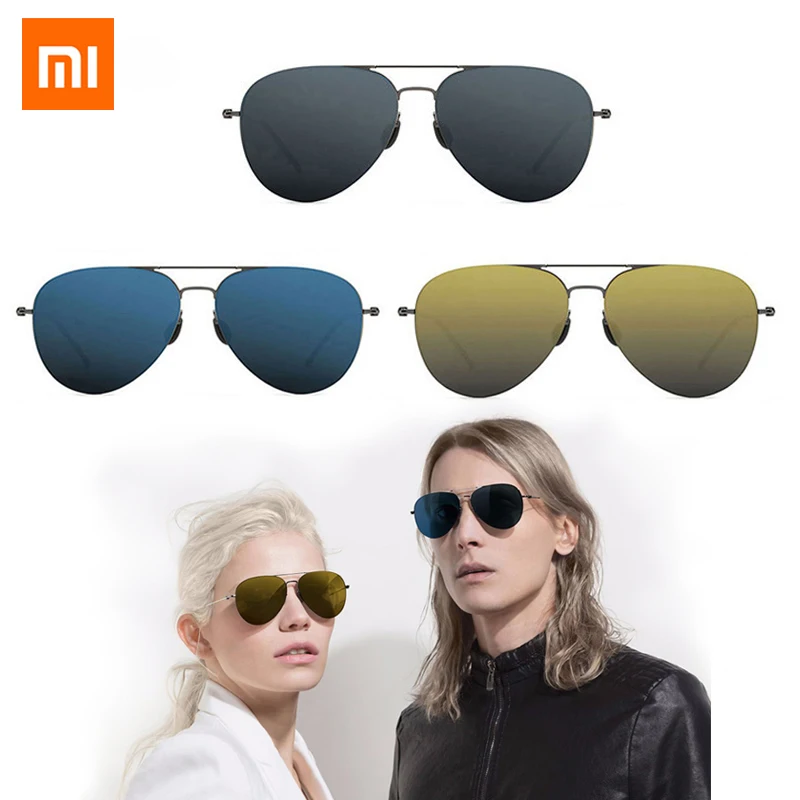 Нейлоновые поляризованные солнцезащитные очки Xiaomi в стиле ретро из нержавеющей
