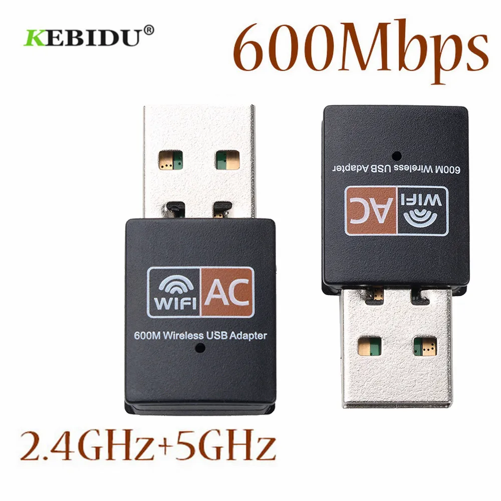 Двухдиапазонный usb адаптер KEBIDU 600 Мбит/с 2 4 ГГц 5 Wi Fi антенна 802.11b/n/g/ac мини