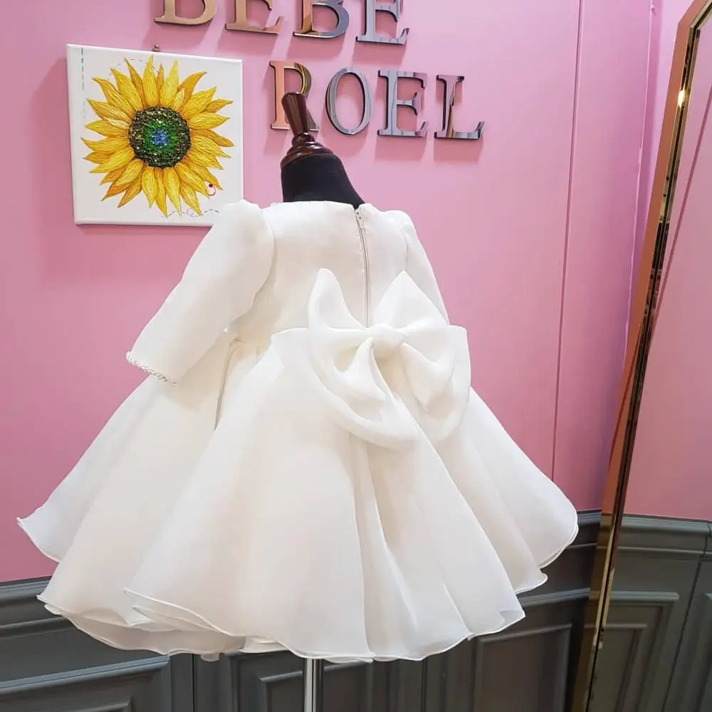 Одежда с длинными рукавами для маленьких девочек платья дня рождения Платье на