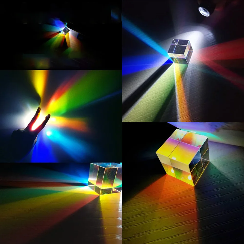 

BK7/H-K9L 45*45*45mm/1.77*1.77*1.77in Cube of Light Creative Gift Optical Popular Science Customized Prism Colour