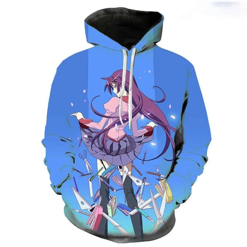 

Модная японская аниме Monogatari 3D печать для мужчин и женщин толстовка с длинным рукавом Уличная одежда для мальчиков и девочек детский пуловер...